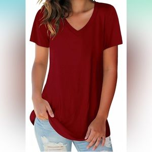 Women's V Neck T Shirts Casual Short Sleeve Basic Tops Tees